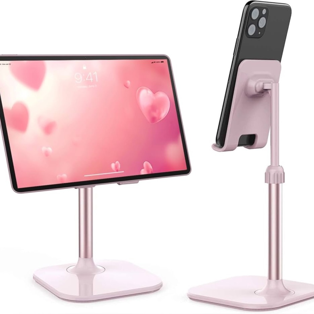 Pink Tablet and Phone Stand